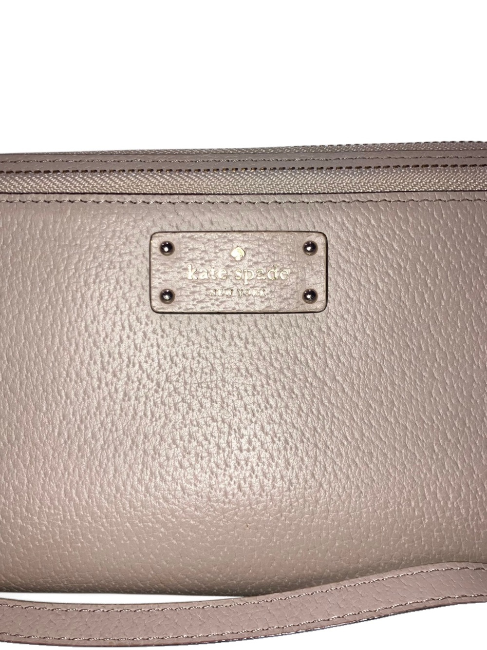 Kate Spade Continental Large Zip Around Wallet Wristlet Warm Beige Leather NWOT - Picture 2 of 7